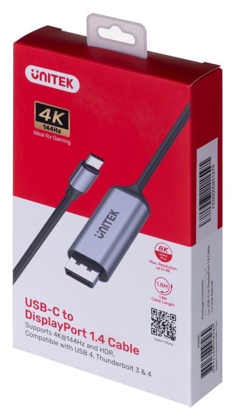 UNITEK UNITEK KABEL ADAPTER USB-C - DP 1.4 8K 60HZ 1,8M UNITEK UNITEK KABEL ADAPTER USB-C - DP 1.4 8K 60HZ 1,8M