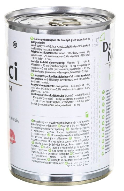 DOLINA NOTECI DOLINA NOTECI Premium Pure Jagnięcina - mokra karma dla psa - 400 g DOLINA NOTECI DOLINA NOTECI Premium Pure Jagnięcina - mokra karma dla psa - 400 g