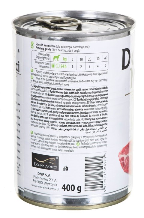 DOLINA NOTECI DOLINA NOTECI Premium Pure Jagnięcina - mokra karma dla psa - 400 g DOLINA NOTECI DOLINA NOTECI Premium Pure Jagnięcina - mokra karma dla psa - 400 g