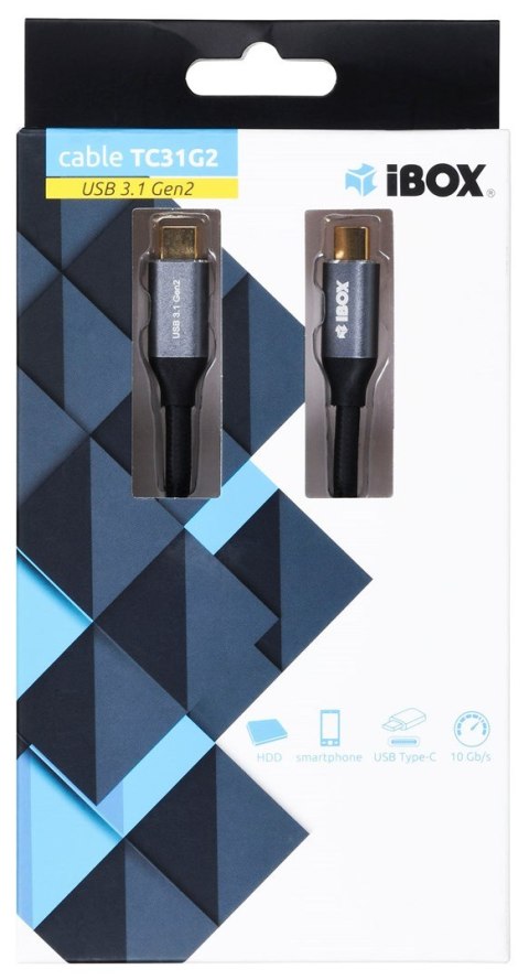IBOX Kabel IBOX IKUMTC31G2 (USB typu C - USB typu C ; 1m; kolor czarny) IBOX Kabel IBOX IKUMTC31G2 (USB typu C - USB typu C ; 1m; kolor czarny)