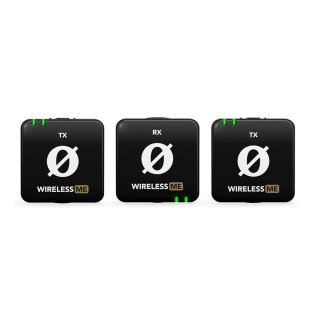 RODE RODE Wireless ME Dual - Kompaktowy bezprzewodowy system mikrofonowy z dwoma nadajnikami do nagrywania dwukanałowego (czarny)