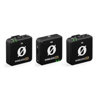 RODE RODE Wireless ME Dual - Kompaktowy bezprzewodowy system mikrofonowy z dwoma nadajnikami do nagrywania dwukanałowego (czarny)
