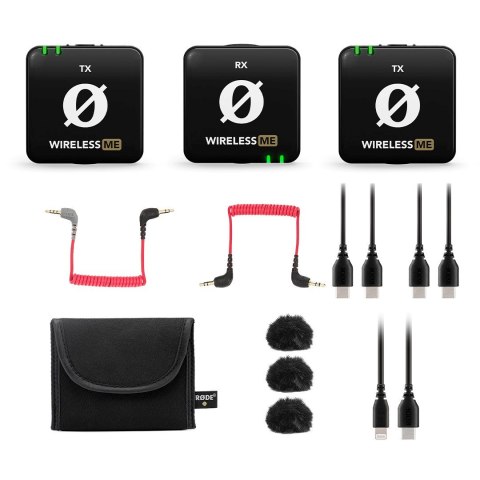 RODE RODE Wireless ME Dual - Kompaktowy bezprzewodowy system mikrofonowy z dwoma nadajnikami do nagrywania dwukanałowego (czarny) RODE RODE Wireless ME Dual - Kompaktowy bezprzewodowy system mikrofonowy z dwoma nadajnikami do nagrywania dwukanałowego (czarny)