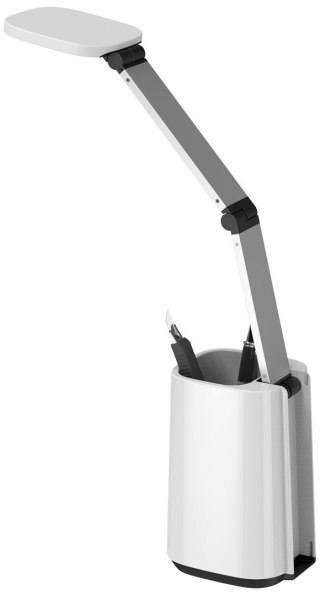 Activejet Nowoczesna lampka na biurko LED Activejet TECHNIC biała z wyświetlaczem LED (data, godzina, budzik) składana