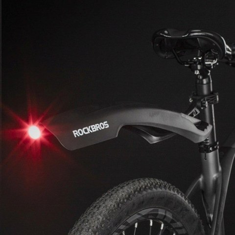Rockbros Błotnik Rockbros DNB8001BK z czerwoną lampką LED - czarny
