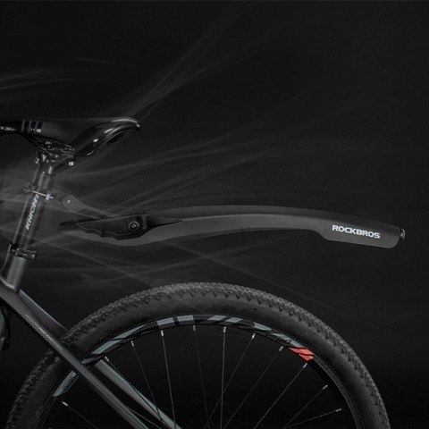 Rockbros Błotnik Rockbros DNB8001BK z czerwoną lampką LED - czarny