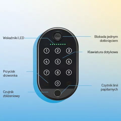 Yale Klawiatura do inteligentnego zamka Linus Yale Smart Keypad 2 z czytnikiem linii papilarnych Yale Klawiatura do inteligentnego zamka Linus Yale Smart Keypad 2 z czytnikiem linii papilarnych