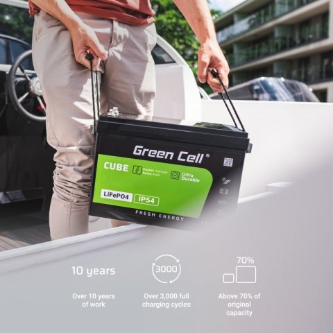 Green Cell GREEN CELL AKUMULATOR LIFEPO4 CUBE 125AH 12V/12.8V 1600WH LFPGC12V125AH