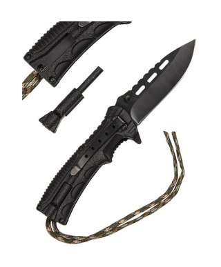 MIL-TEC Nóż składany Mil-Tec Paracord z krzesiwem - Camo