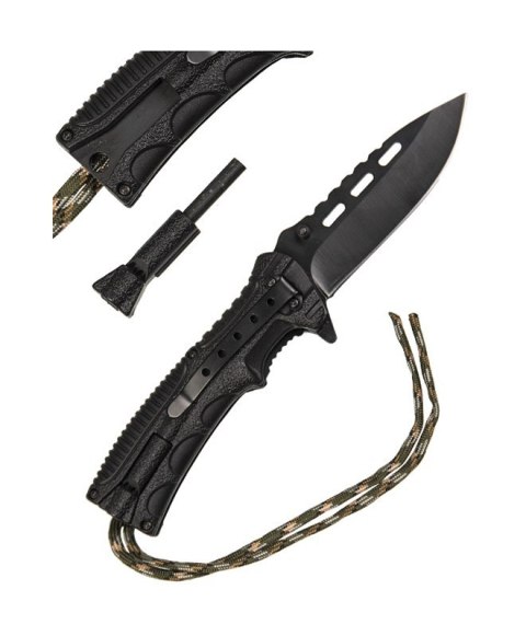 MIL-TEC Nóż składany Mil-Tec Paracord z krzesiwem - Camo