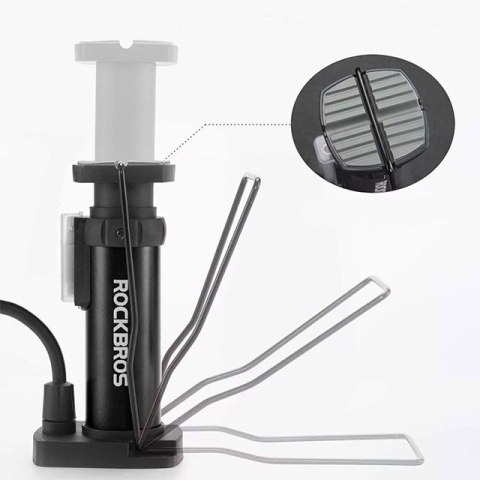 Rockbros Pompka rowerowa Rockbros 42610002001 podłogowa z manometrem - czarna Rockbros Pompka rowerowa Rockbros 42610002001 podłogowa z manometrem - czarna