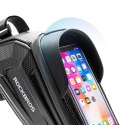 Rockbros Sakwa rowerowa Rockbros B68-1 na ramę pancerna z kieszonką na telefon 1.7l - czarna Rockbros Sakwa rowerowa Rockbros B68-1 na ramę pancerna z kieszonką na telefon 1.7l - czarna