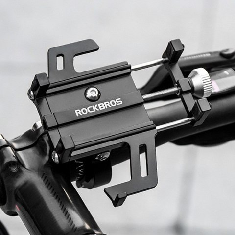 Rockbros Uchwyt rowerowy Rockbros 699-BK ze stopu aluminium do telefonu - czarny Rockbros Uchwyt rowerowy Rockbros 699-BK ze stopu aluminium do telefonu - czarny