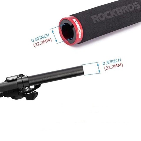 Rockbros Uchwyty rowerowe Rockbros BT1001BKRD z gąbki na kierownicę - czarno-czerwone Rockbros Uchwyty rowerowe Rockbros BT1001BKRD z gąbki na kierownicę - czarno-czerwone