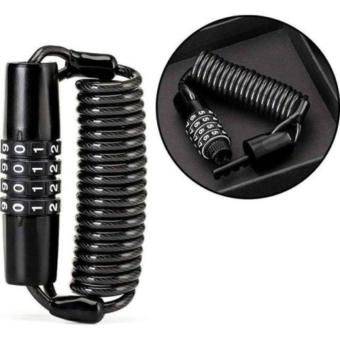 Rockbros Zapięcie rowerowe Rockbros T609 na szyfr 1,5m - czarne Rockbros Zapięcie rowerowe Rockbros T609 na szyfr 1,5m - czarne