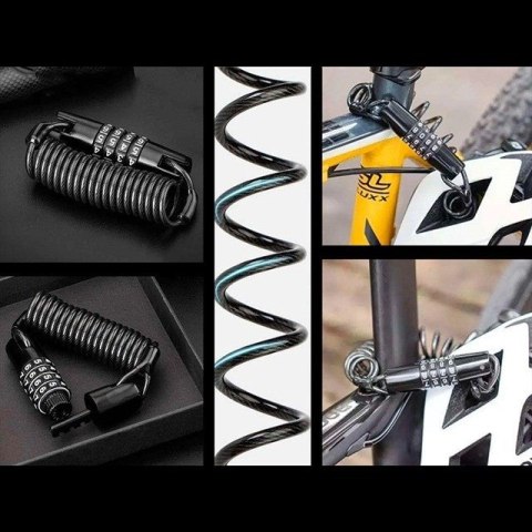 Rockbros Zapięcie rowerowe Rockbros T609 na szyfr 1,5m - czarne Rockbros Zapięcie rowerowe Rockbros T609 na szyfr 1,5m - czarne
