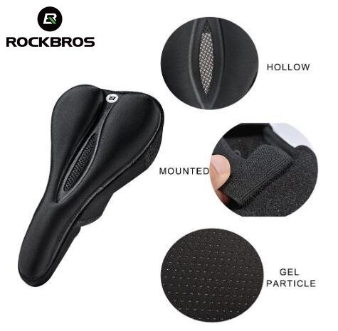 Rockbros Żelowy pokrowiec na siodełko rowerowe Rockbros LF047-S z silikonu rozmiar M - czarny Rockbros Żelowy pokrowiec na siodełko rowerowe Rockbros LF047-S z silikonu rozmiar M - czarny