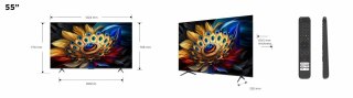 TCL Telewizor TCL 55C655 QLED 55'' 4K Ultra HD Google TV Dolby Atmos DVB-T2 Czarny (WYPRZEDAŻ)