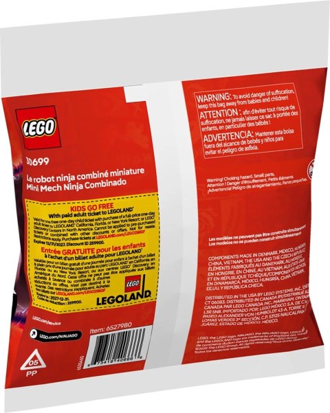 Lego LEGO NINJAGO 30699 Wielofunkcyjny minimech ninja Lego LEGO NINJAGO 30699 Wielofunkcyjny minimech ninja