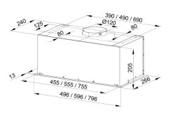 MAAN Okap podszafkowy do zabudowy MAAN Fiugi L 50 satynowy (stal nierdzewna inox)