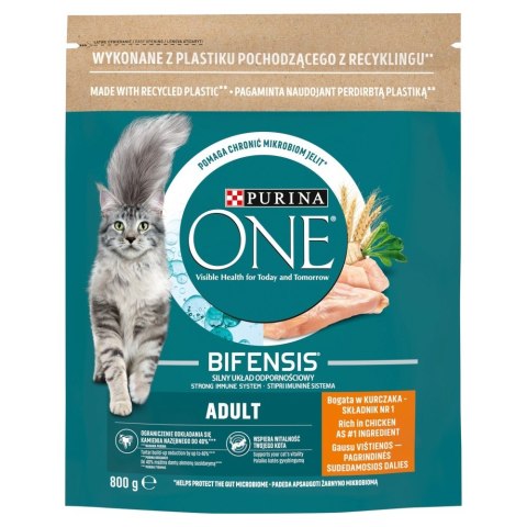 PURINA NESTLE PURINA One Bifensis Adult Bogata w Kurczaka i Pełne Ziarna - sucha karma dla kota - 800 g PURINA NESTLE PURINA One Bifensis Adult Bogata w Kurczaka i Pełne Ziarna - sucha karma dla kota - 800 g
