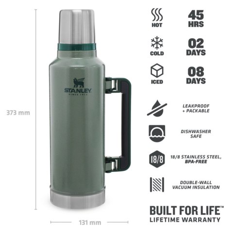 STANLEY Stanley termos LEGENDARY CLASSIC - HAMMERTONE GREEN 1,9L STANLEY Stanley termos LEGENDARY CLASSIC - HAMMERTONE GREEN 1,9L
