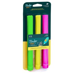 3Doodler FILAMENT 3DOODLER START EKO, 2.5MM, 75 SZTUK, NEON GLOW, ZIEL, ŻÓŁTY, RÓŻ 3DS-ECO-MIX4-75