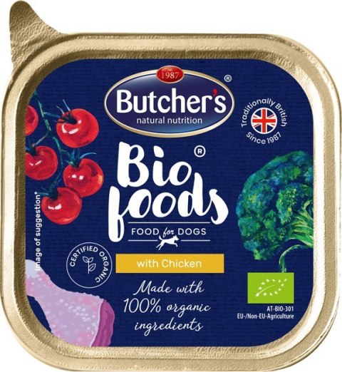 Butcher's Butcher's BIO Foods Dog - mokra karma dla psa z kurczakiem w formie pasztetu - tacka 150 g Butcher's Butcher's BIO Foods Dog - mokra karma dla psa z kurczakiem w formie pasztetu - tacka 150 g