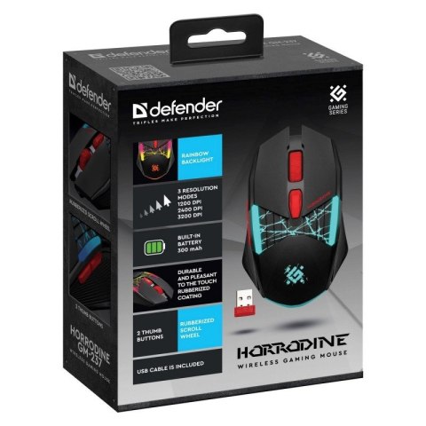 Defender DEFENDER MYSZ GM-237 HORRODINE RF 3200dpi 6P CZARNA Defender DEFENDER MYSZ GM-237 HORRODINE RF 3200dpi 6P CZARNA