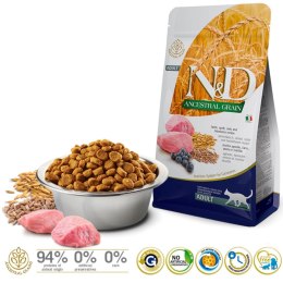 Farmina FARMINA N&D Ancestral Grain Lamb & Blueberry Adult - sucha karma dla kota - 1,5kg