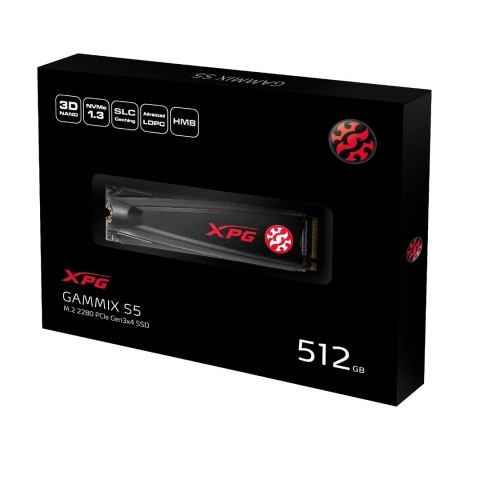 ADATA Dysk SSD ADATA XPG GAMMIX S5 512GB M.2 2280 PCIe Gen3x4 ADATA Dysk SSD ADATA XPG GAMMIX S5 512GB M.2 2280 PCIe Gen3x4