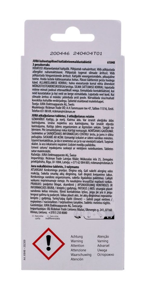 Jura Tabletki odkamieniające Jura 3x3szt.