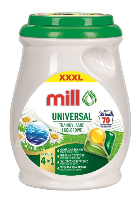 MADONIS MILL PROFESSIONAL Kapsułki 3 komorowe do prania uniwer. 70szt (opak.zb 4 szt.)