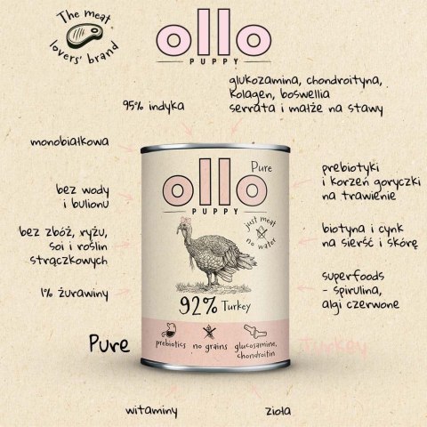 OLLO Ollo Puppy Pure Indyk 850g OLLO Ollo Puppy Pure Indyk 850g
