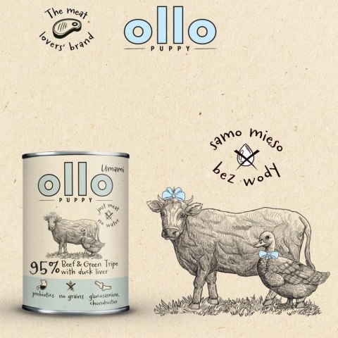 OLLO Ollo Puppy Umami Woł. żwacze z Kaczą Wątrobą 850g OLLO Ollo Puppy Umami Woł. żwacze z Kaczą Wątrobą 850g