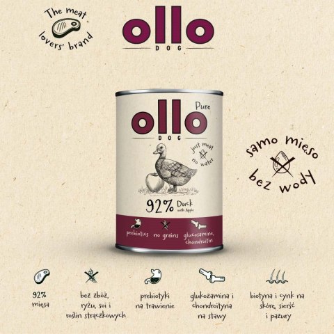 OLLO Ollo Pure Kaczka z Jabłkiem 400g OLLO Ollo Pure Kaczka z Jabłkiem 400g