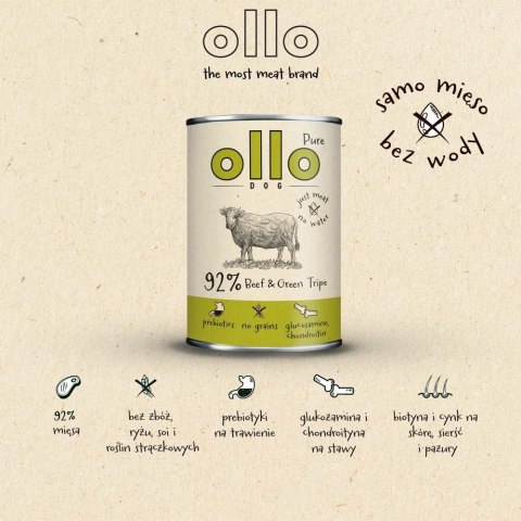 OLLO Ollo Pure Wołowina zielone Żwacze 850g OLLO Ollo Pure Wołowina zielone Żwacze 850g