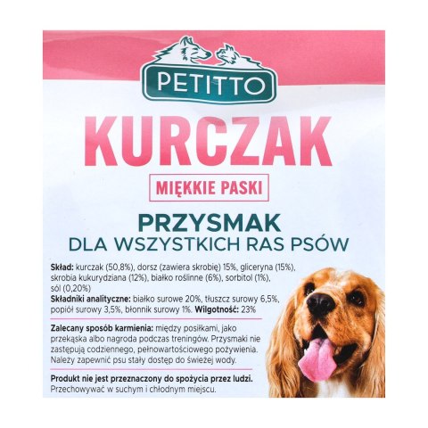PETITTO PETITTO Miękkie paski z kurczaka 500G PETITTO PETITTO Miękkie paski z kurczaka 500G