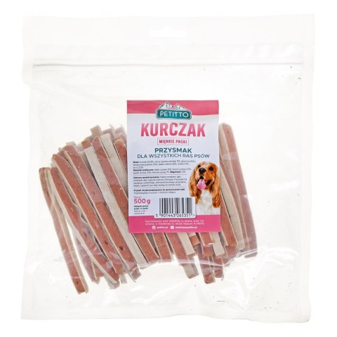 PETITTO PETITTO Miękkie paski z kurczaka 500G PETITTO PETITTO Miękkie paski z kurczaka 500G