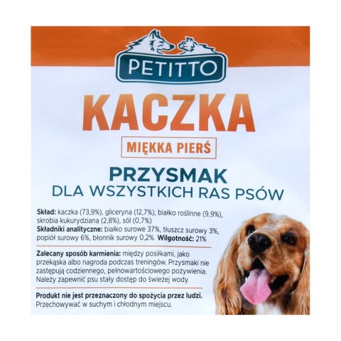 PETITTO PETITTO Miękkie piersi z kaczki - przysmak dla psa - 500 g PETITTO PETITTO Miękkie piersi z kaczki - przysmak dla psa - 500 g