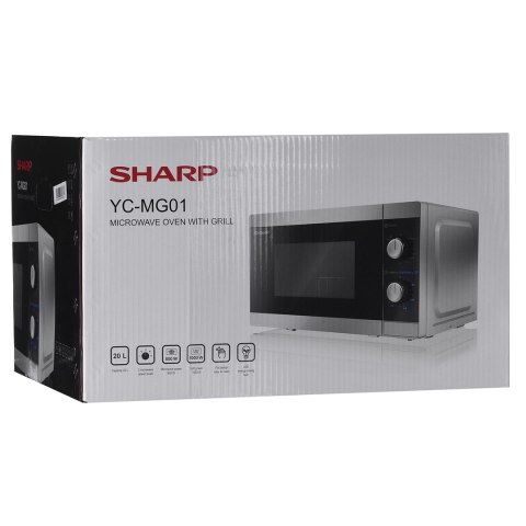 SHARP Kuchenka mikrofalowa SHARP YC-MG01E-S (800W; 20l; kolor srebrny) SHARP Kuchenka mikrofalowa SHARP YC-MG01E-S (800W; 20l; kolor srebrny)