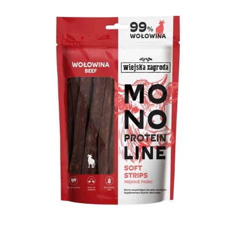 Wiejska zagroda WIEJSKA ZAGRODA Monoproteinowe miękkie paski Wołowina (dorosły) - Przysmak dla psa - 100g Wiejska zagroda WIEJSKA ZAGRODA Monoproteinowe miękkie paski Wołowina (dorosły) - Przysmak dla psa - 100g