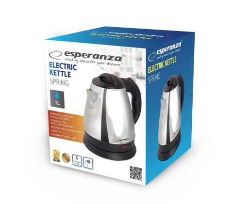 ESPERANZA CZAJNIK ELEKTRYCZNY SPRING 1.0 L SREBRNY EKK116S ESPERANZA CZAJNIK ELEKTRYCZNY SPRING 1.0 L SREBRNY EKK116S