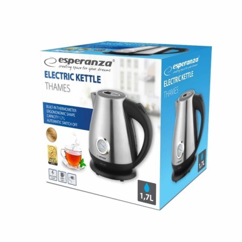 ESPERANZA CZAJNIK ELEKTRYCZNY THAMES 1.7 L SREBRNY MATOWY EKK029 ESPERANZA CZAJNIK ELEKTRYCZNY THAMES 1.7 L SREBRNY MATOWY EKK029
