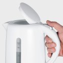 SEVERIN SEVERIN CZAJNIK ELEKTR. BIAŁY, PLASTIK, POJ. 1,7 L, ZAKRYTA GRZAŁKA, DUŻY OTWÓR, DŁ. PRZEWODU 70 CM, MOC 2200W WK4325
