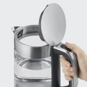 SEVERIN SEVERIN CZAJNIK ELEKTRYCZNY SZKŁO-STAL, 1,7L, ZAKRYTA GRZAŁKA, KONTROLER STRIX, WNĘKA NA PRZEWÓD, WSKAŹNIK WODY, 2200W WK3420