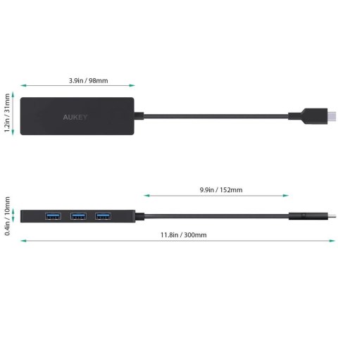 AUKEY AUKEY CB-C64 HUB USB-C SLIM 4XUSB 3.1 5GBPS OTB AUKEY AUKEY CB-C64 HUB USB-C SLIM 4XUSB 3.1 5GBPS OTB