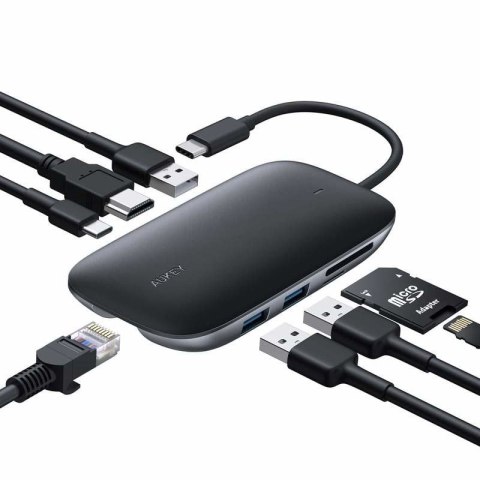 AUKEY AUKEY HUB USB C CB-C71 8W1 RJ45 HDMI 4K PD 100W AUKEY AUKEY HUB USB C CB-C71 8W1 RJ45 HDMI 4K PD 100W