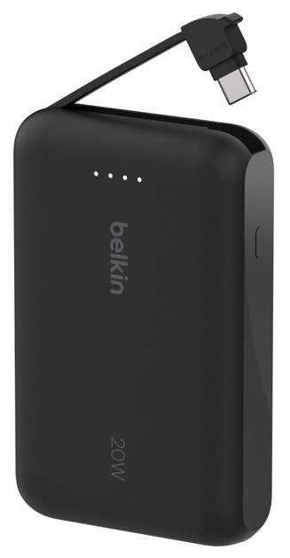 Belkin BELKIN POWERBANK 10 000 MAH, 20W, WBUDOWANY KABEL USB-C, BLACK Belkin BELKIN POWERBANK 10 000 MAH, 20W, WBUDOWANY KABEL USB-C, BLACK