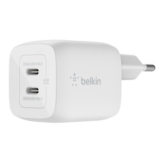Belkin Ładowarka Belkin BoostCharge Pro Dual USB-C PD 3.0 PPS GaN Wall Charger 45W White